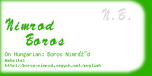 nimrod boros business card